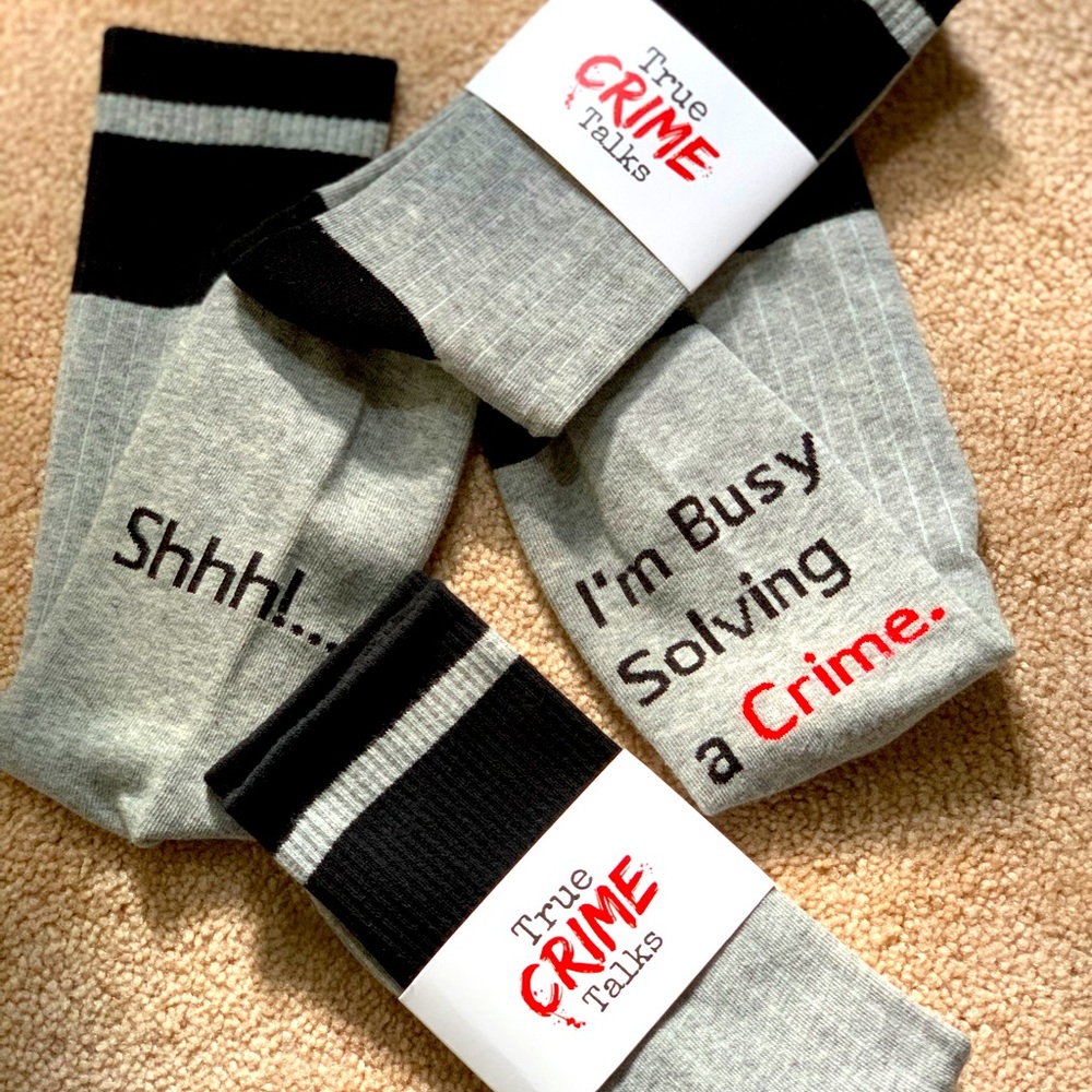 True Crime Sleuth Socks: Shhh! I’m Solving a Crime